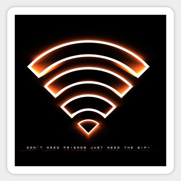 'Lazy Susan' Neon Wi-Fi Design Sticker by LNOTGY182